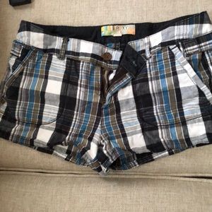 Roxy plaid shorts